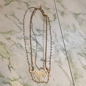 Layered Gold Tone Necklace